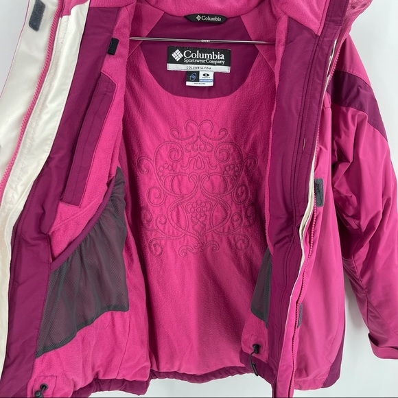 Columbia 3 in 1 Interchange Waterproof Breathable Jacket Hooded Pink Womens - Picture 5 of 6